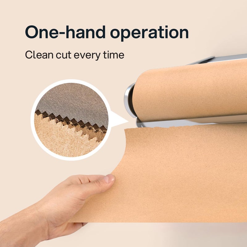 Kenley Butcher Paper Dispenser - Large Holder and Cutter for Wrapping Butcher Craft Freezer Paper Roll 18 Inch - Wall Mount or Tabletop - Carbon Steel Non-Slip Cutter with Serrated Blade - Easy to Use - Image 4
